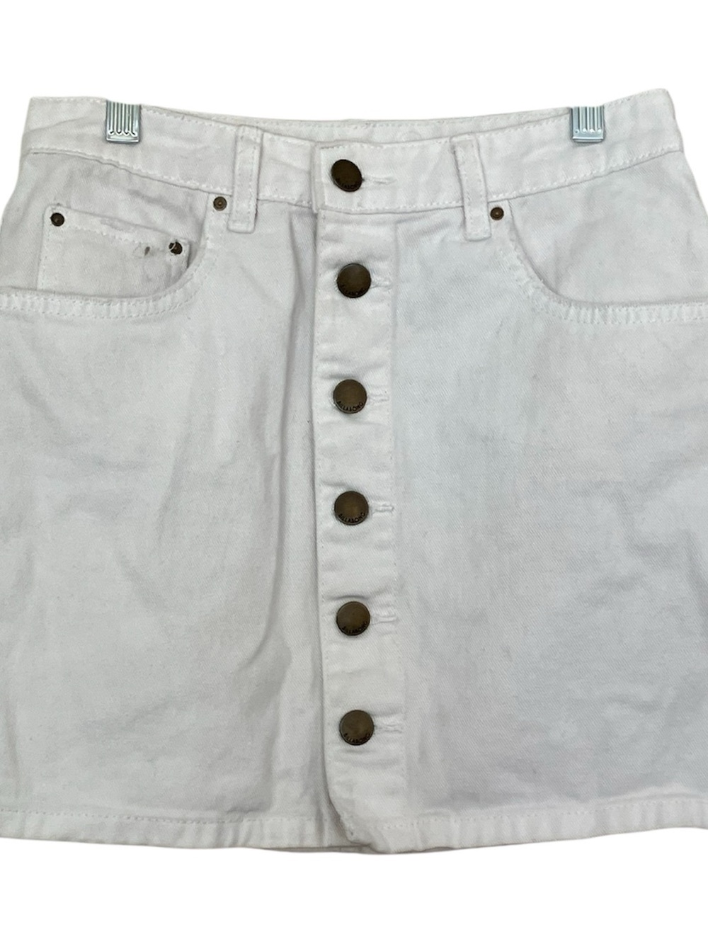 Billabong White Denim Button Front Skirt sz26